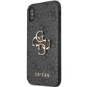 Kryt Guess 4G BIG METAL LOGO iPhone X/XS - šedý