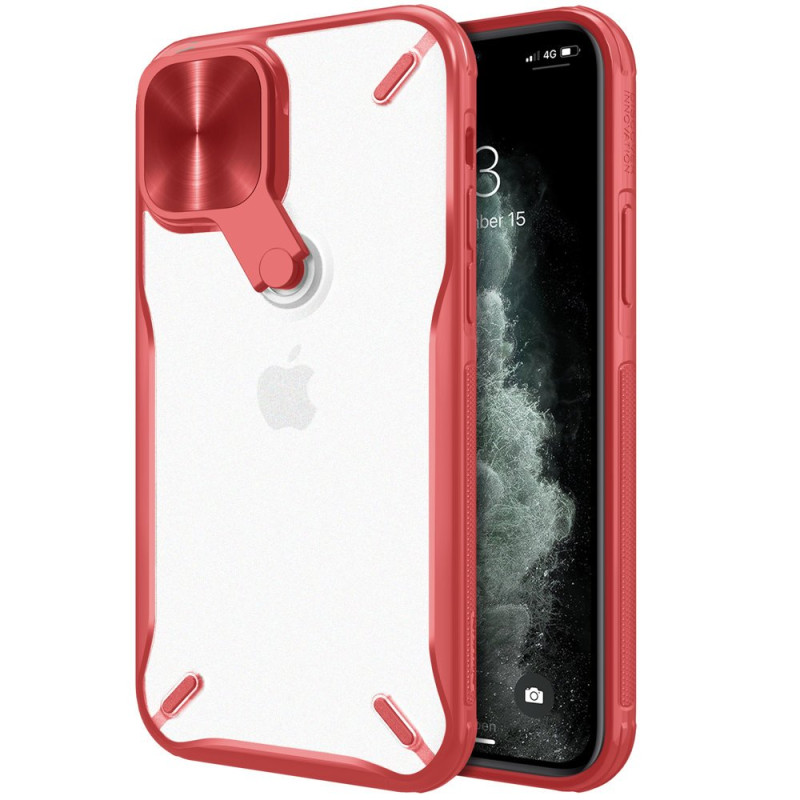 NILLKIN Cyclops Ultra odolný kryt s krytkou kamery a stojánkem pro iPhone 12/12 Pro, červený