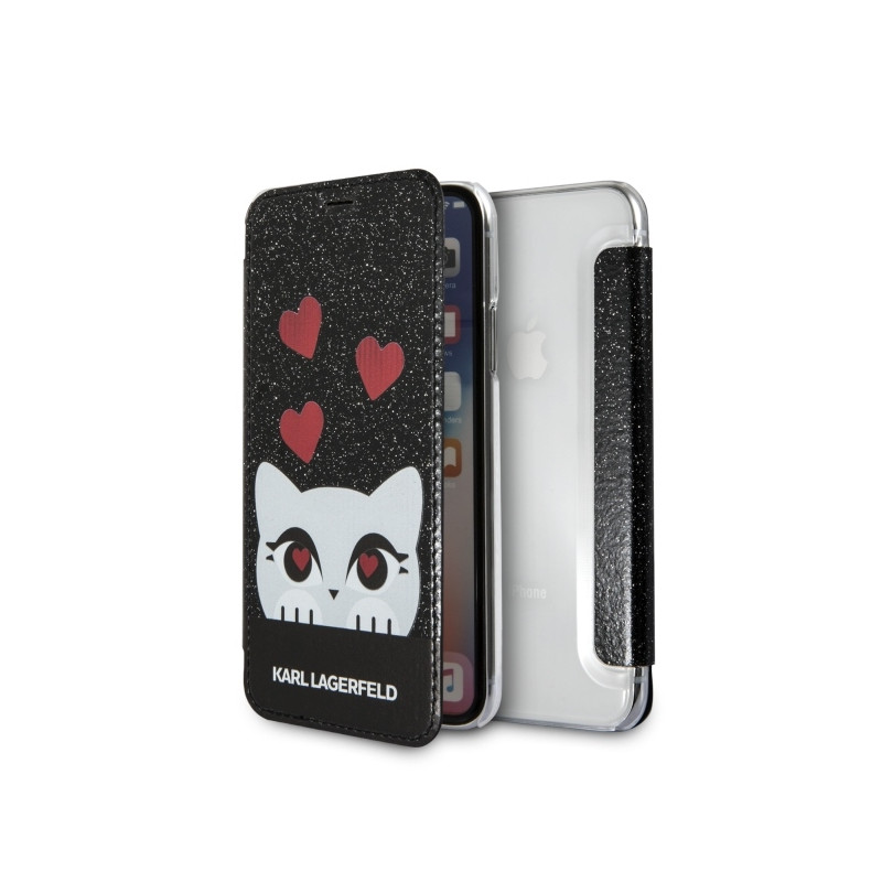 Kryt Karl Lagerfeld VALENTINE pro iPhone X / iPhone XS - černý