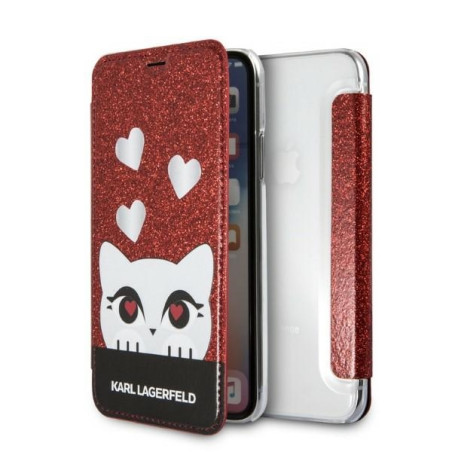 Kryt Karl Lagerfeld VALENTINE iPhone X/XS - červený