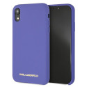 Kryt Karl Lagerfeld SILICONE pro iPhone XR fialová