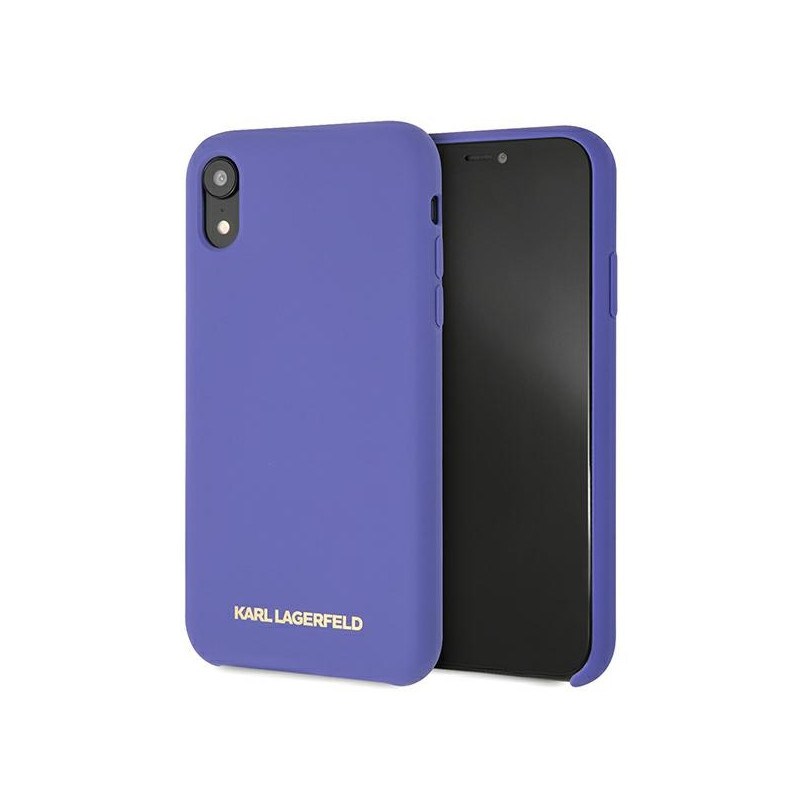 Kryt Karl Lagerfeld SILICONE pro iPhone XR - fialová