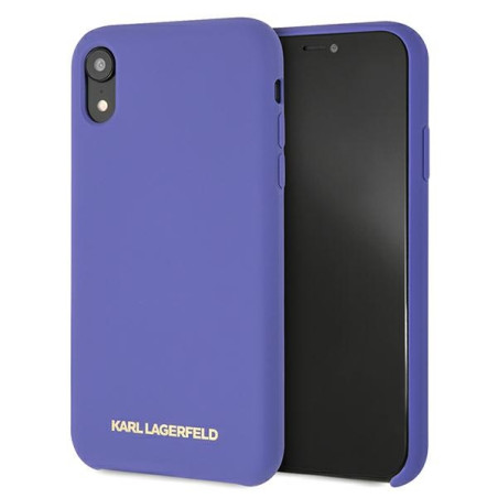 Kryt Karl Lagerfeld SILICONE pro iPhone XR fialová