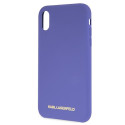 Kryt Karl Lagerfeld SILICONE pro iPhone XR fialová