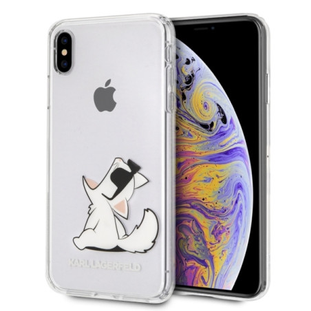 Kryt Karl Lagerfeld CHOUPETTE FUN iPhone XS Max transparentní