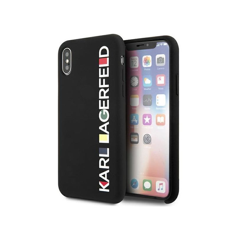Kryt Karl Lagerfeld GLOSSY BAUHAUS pro iPhone X / iPhone XS - black