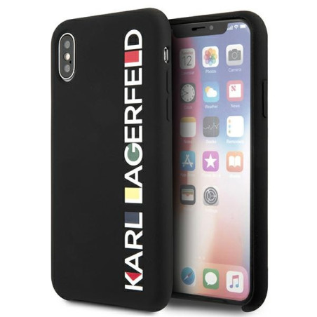 Kryt Karl Lagerfeld GLOSSY BAUHAUS iPhone X/XS - black