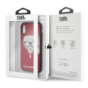 Kryt Karl Lagerfeld ICONIC GLITTER Karl`s Head iPhone X/Xs - červený