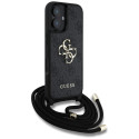 Kryt Guess 4G Big Logo Cord pro iPhone 16 – černý