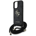 Kryt Guess 4G Big Logo Cord pro iPhone 16 – černý