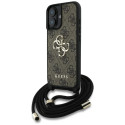 Kryt Guess 4G Big Logo Cord Stap pro iPhone 16 Plus – hnědý