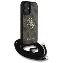 Kryt Guess 4G Big Logo Cord Stap pro iPhone 16 Plus – hnědý
