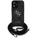 Kryt Guess 4G Big Logo Cord Stap pro iPhone 16 Plus – black
