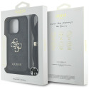 Pouzdro Guess 4G BIG LOGO CORD pro iPhone 16 Pro černé