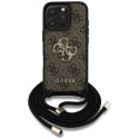 Kryt Guess 4G Big Logo Cord pro iPhone 16 Pro Max - hnědý