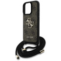 Kryt Guess 4G Big Logo Cord pro iPhone 16 Pro Max - hnědý