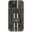 Kryt GUESS 4G STRIPES s MagSafe pro iPhone 15 - hnědý