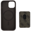 Kryt GUESS 4G STRIPES s MagSafe pro iPhone 15 - hnědý
