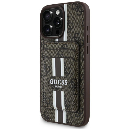 Kryt Guess 4G STRIPES MagSafe pro iPhone 16 Pro Max - hnědý