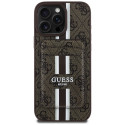 Kryt Guess 4G STRIPES MagSafe pro iPhone 16 Pro Max - hnědý
