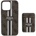 Kryt Guess 4G STRIPES MagSafe pro iPhone 16 Pro Max - hnědý