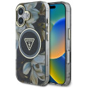 Kryt Guess Glitter Flowers pro iPhone 16 - black