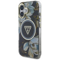 Kryt Guess Glitter Flowers pro iPhone 16 - black