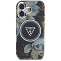Kryt Guess Glitter Flowers pro iPhone 16 - black