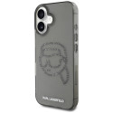 Kryt Karl Lagerfeld IML Rhinestones pro iPhone 16 černý