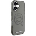 Kryt Karl Lagerfeld IML Rhinestones pro iPhone 16 černý