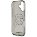 Kryt Karl Lagerfeld IML Rhinestones pro iPhone 16 černý