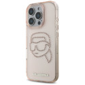 Kryt Karl Lagerfeld IML Rhinestones pro iPhone 16 Pro - pink