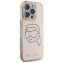 Kryt Karl Lagerfeld IML Rhinestones pro iPhone 16 Pro - pink