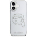 Kryt Karl Lagerfeld IML Rhinestones Karl Head iPhone 16 clear