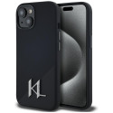Kryt Karl Lagerfeld SILICONE SHADOW Metal iPhone 15 – černý