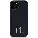 Kryt Karl Lagerfeld SILICONE SHADOW Metal iPhone 15 – černý