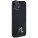 Kryt Karl Lagerfeld SILICONE SHADOW Metal iPhone 15 – černý
