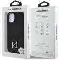 Kryt Karl Lagerfeld SILICONE SHADOW Metal iPhone 15 – černý