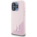 Kryt Karl Lagerfeld Silicone Shadow Metal pro iPhone 15 Pro Max růžo
