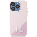 Kryt Karl Lagerfeld SILICONE SHADOW iPhone 15 Pro – růžová