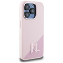 Kryt Karl Lagerfeld SILICONE SHADOW iPhone 15 Pro – růžová