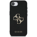 Kryt Guess PU Grained 4G Metal Logo iPhone 16e - černý
