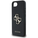 Kryt Guess PU Grained 4G Metal Logo iPhone 16e - černý