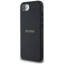 Kryt GUESS PU GRAINED CLASSIC Logo iPhone 16e s MagSafe - černý