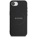 Kryt GUESS PU GRAINED CLASSIC Logo iPhone 16e s MagSafe - černý