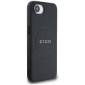 Kryt GUESS PU GRAINED CLASSIC Logo iPhone 16e s MagSafe - černý