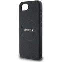 Kryt GUESS PU GRAINED CLASSIC Logo iPhone 16e s MagSafe - černý