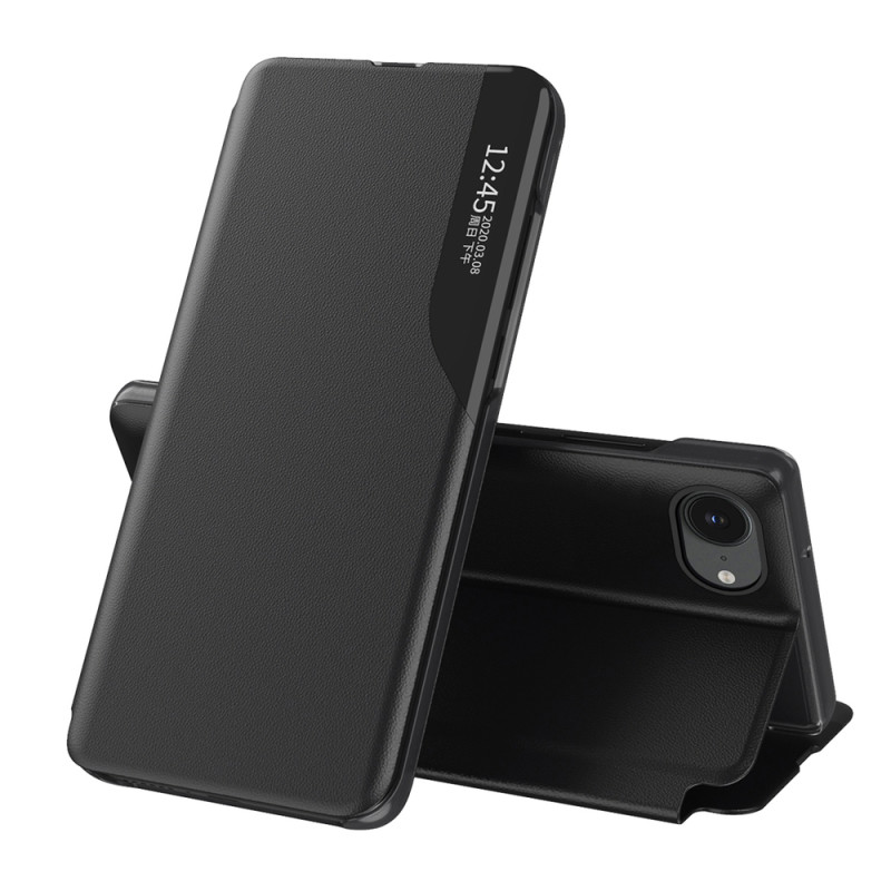 Pouzdro Hurtel Eco Leather View Case pro iPhone 16e / 17e - černé