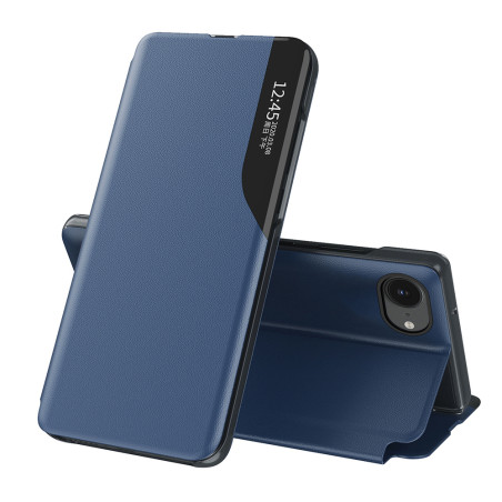 Hurtel Eco Leather View Case pro iPhone 16e - modré
