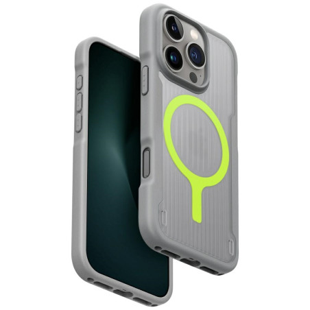Pouzdro UNIQ COMBAT ACTIVE MagClick iPhone 16 Pro - šedé